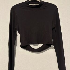 lululemon athletica Black Long Sleeve Crop Top